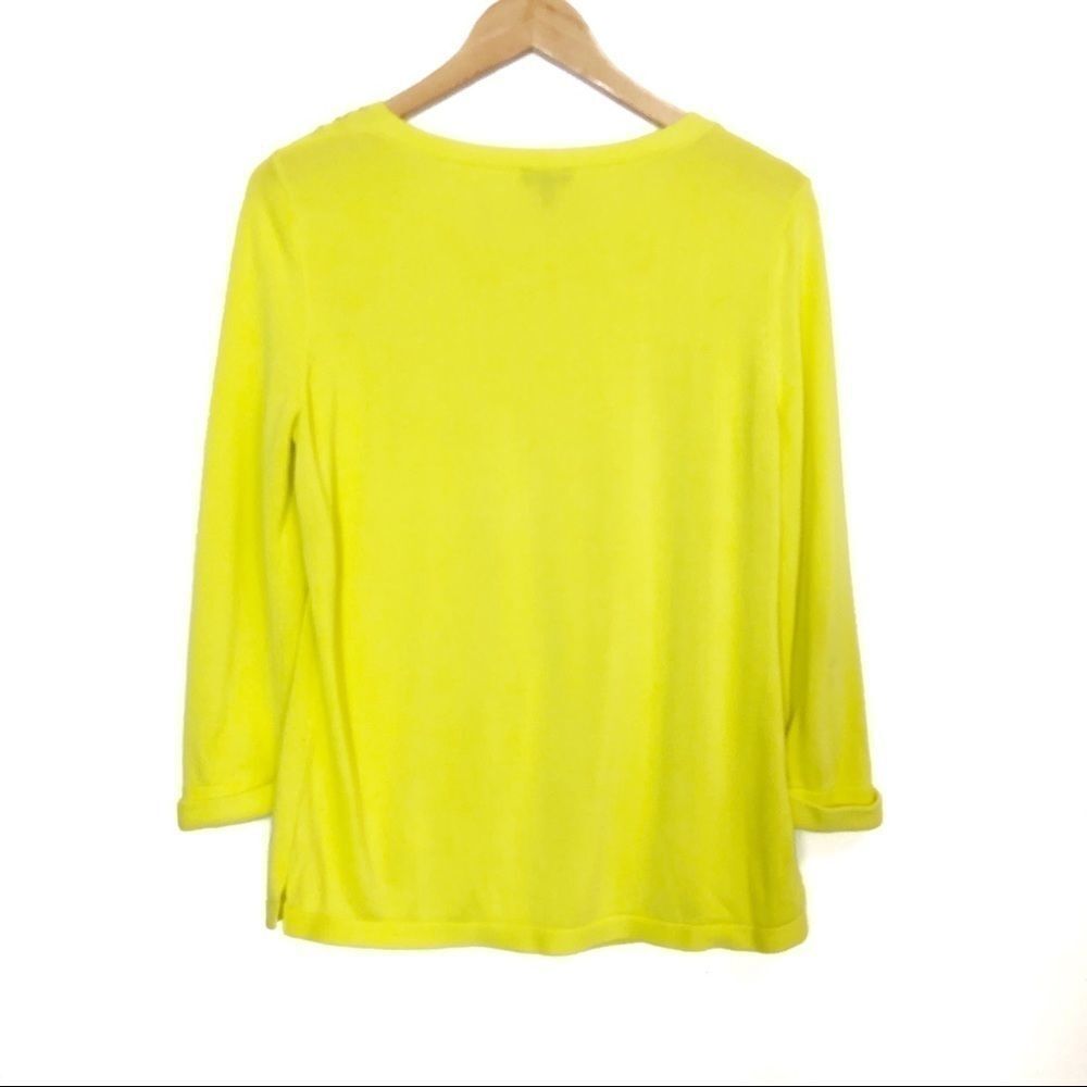 Talbots | Yellow Lace-up Shoulder Sweater - Picture 4 of 5